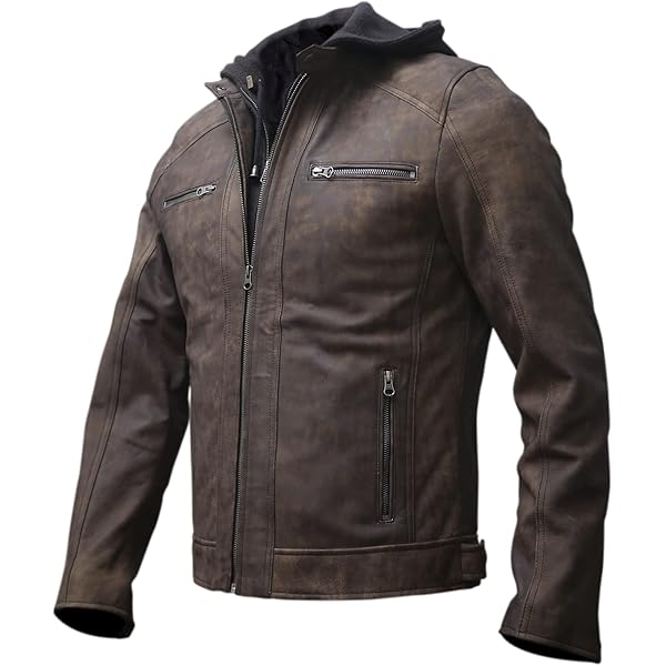 Hide & Seek Men's Brown Waxed Leather Jacket for men – Western